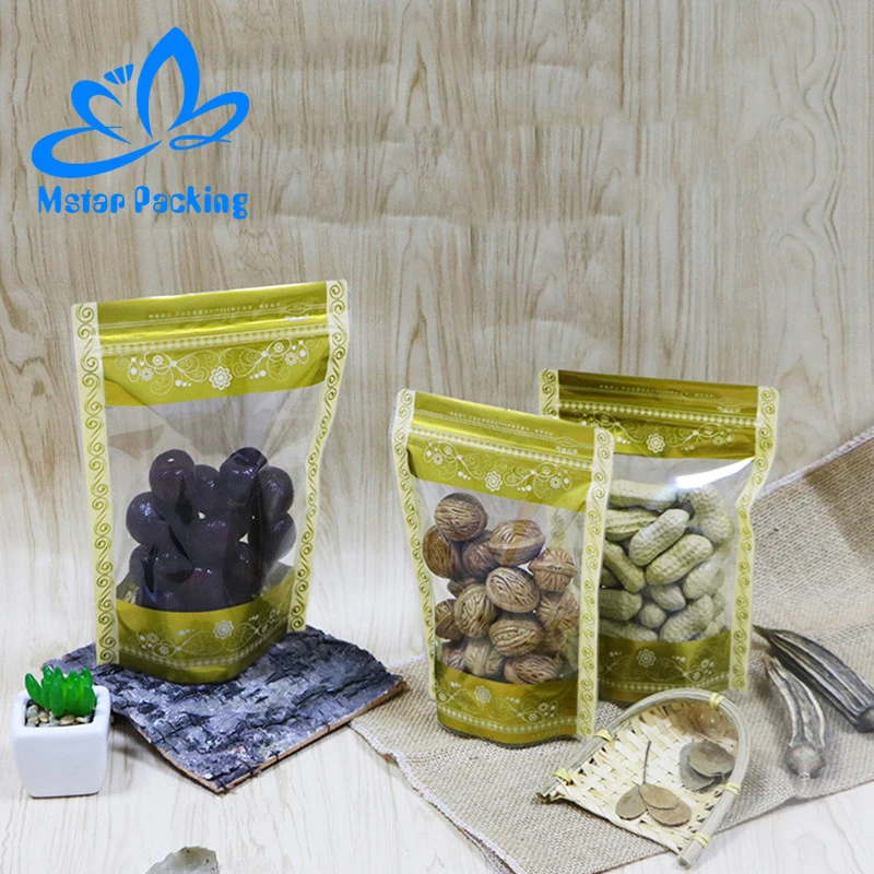 Custom printing plastic zipper zip lock bags stand up pouch for food packaging