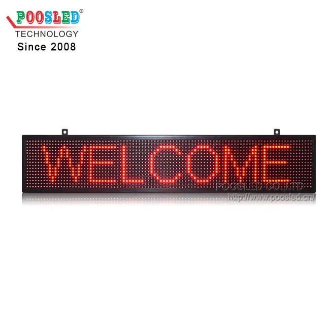 semi outdoor P10 red color scrolling text board moving advertising led display indoor electronic message sign