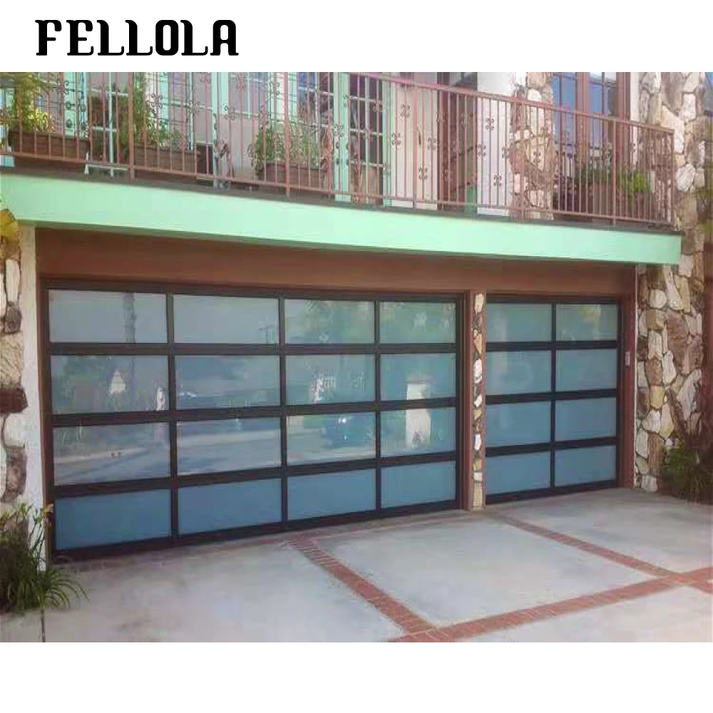 High quality interior home aluminium bi fold clear glass with motor garage door