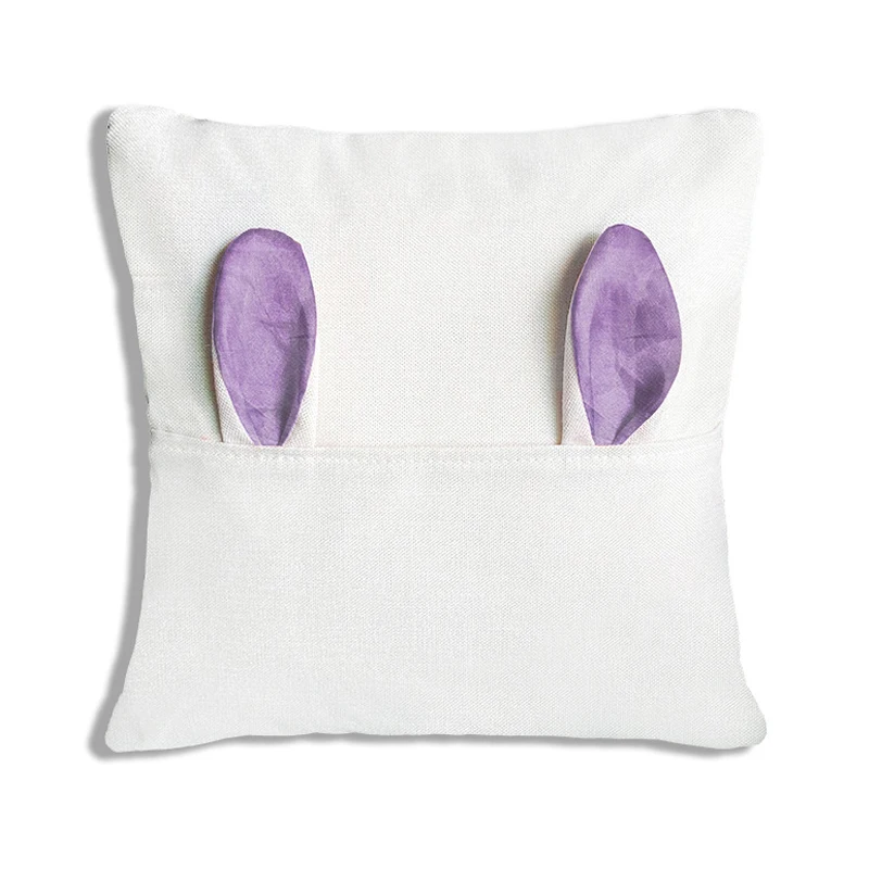 Sublimation Easter Bunny Pillow Case 16 Inches Linen Pocket Sofa Car Pillow Case Cushion Sublimation Blanks Pillowcase