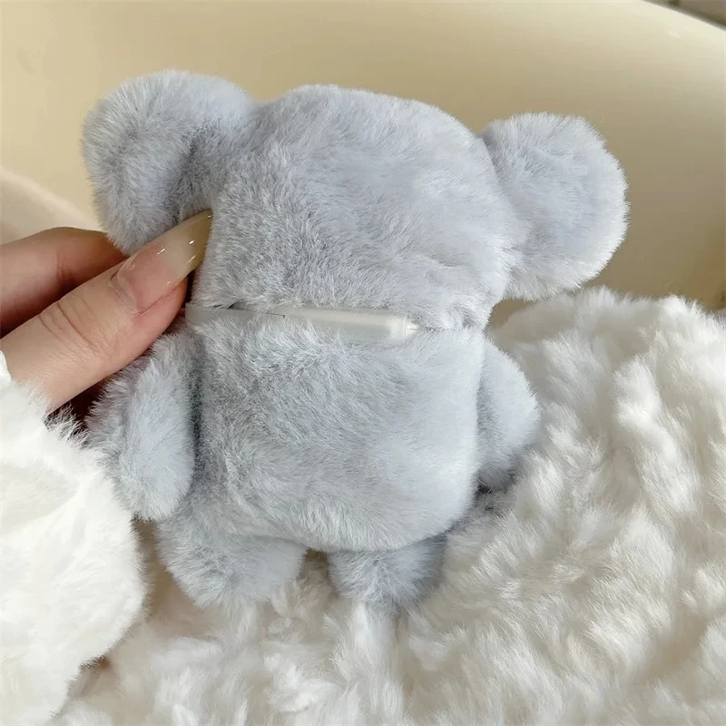 Custom Luxury Designer Cartoon Elephant Plush Earphone Case Plush Toy For AirPods Pro Soft Silicone Case Wireless Earphone Case