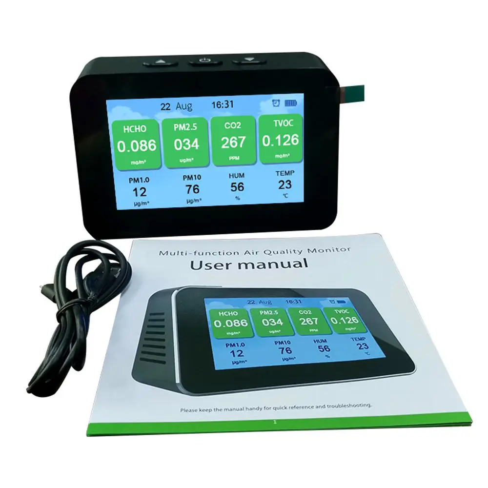  Wifi умное приложение для контроля качества воздуха Tuya PM2.5/HCHO лазерного пылезащитных частиц электрохимический датчик