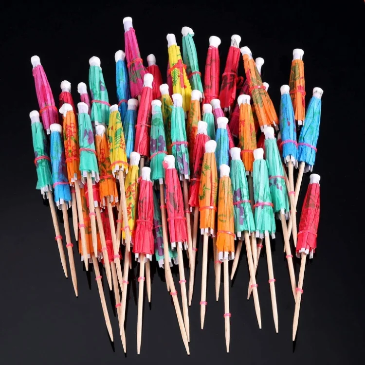 Drink Party Umbrella Cocktail Pick Parasol Toothpicks Fruit Picks 144PCS