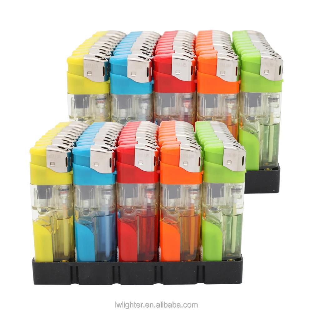Bulk Flame Electronic Customized Lighters With Led Light