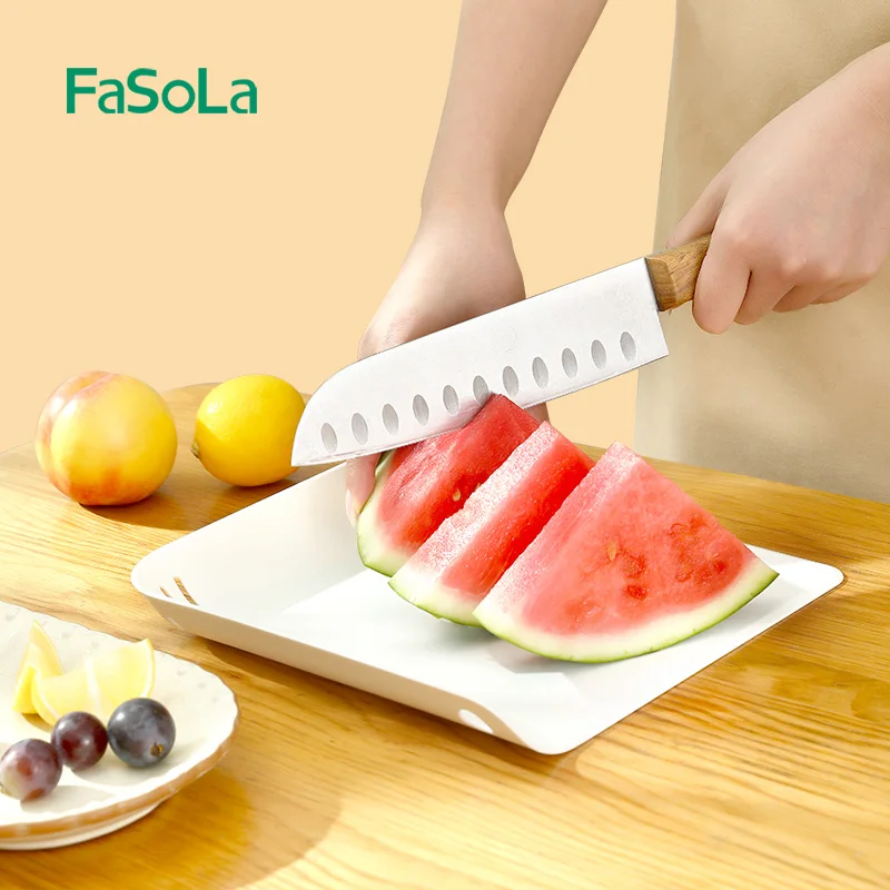 Уличная портативная разделочная доска FaSoLa для еды, сливные кухонные разделочные доски для фруктов и овощей, пластиковые ПП белые