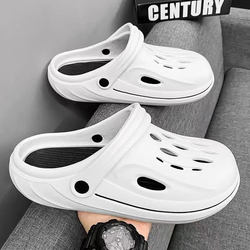 Two colors Thick Platform Cloudy School Youth Clogs Beach Slides Sandals for Men