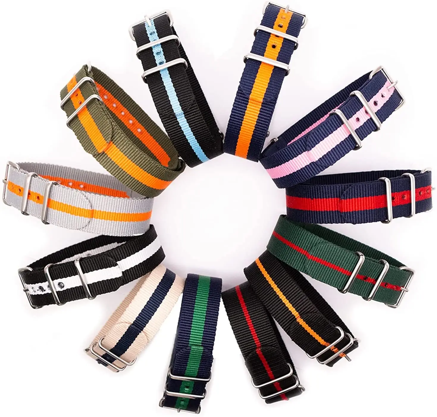 Индивидуальный дизайн для нейлонового ремешка NATO 18 мм 20 мм 22 мм нейлоновый ремешок в полоску NATO