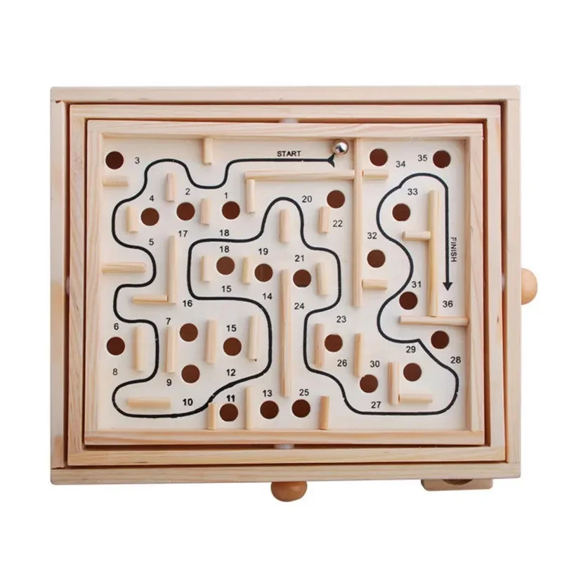 Brain Development Toys Classic Bead Wooden Educational Balance Wooden Game Maze Toy For Children