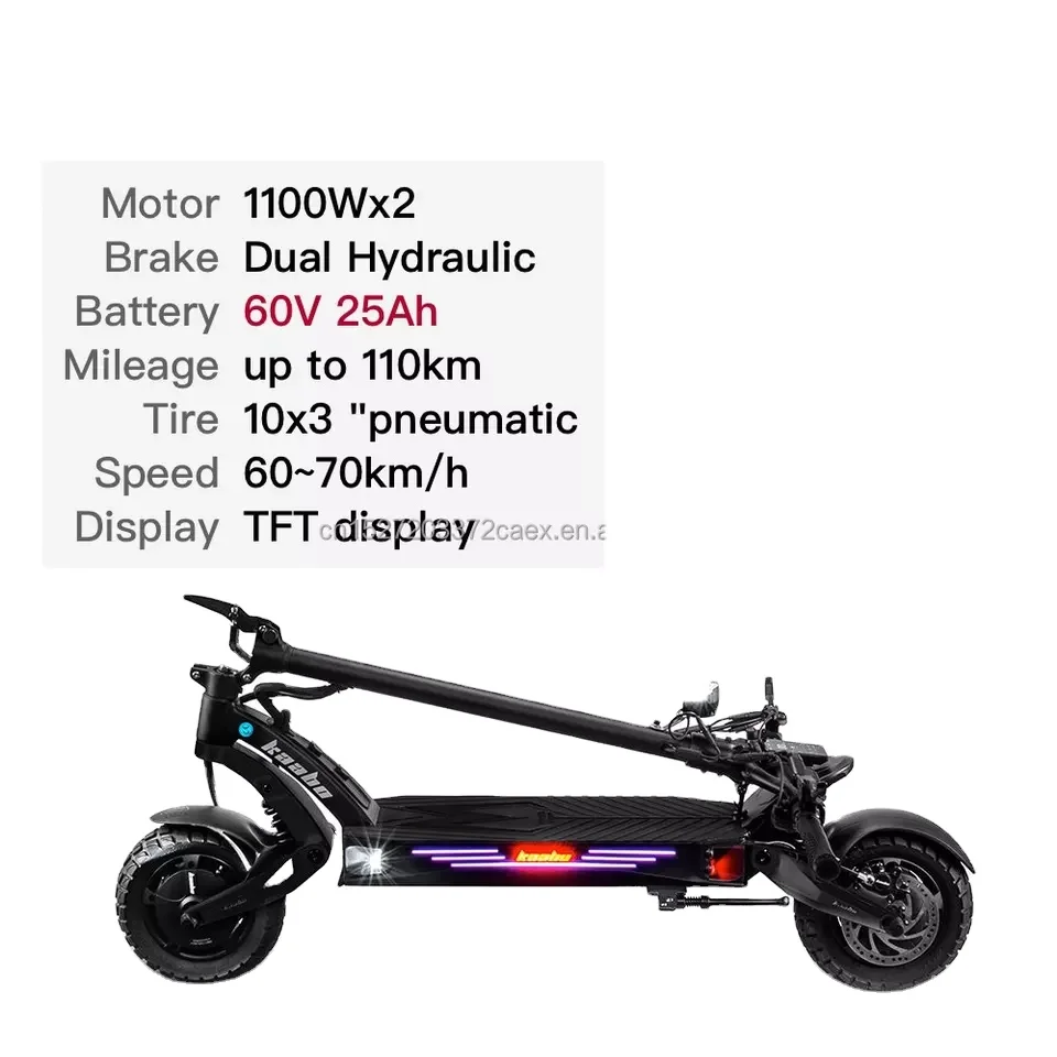 Warehouse electric scooter with 24.5AH battery minimotor controller dual motor super fast kaabo mantis gt 2100w