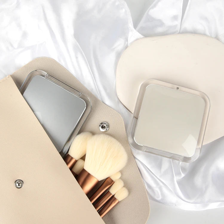 Custom Logo High-End 1X/15X Magnifying Small Mini Double Sided Foldable Mirror Cosmetics Compact Mirror For Purse Pocket