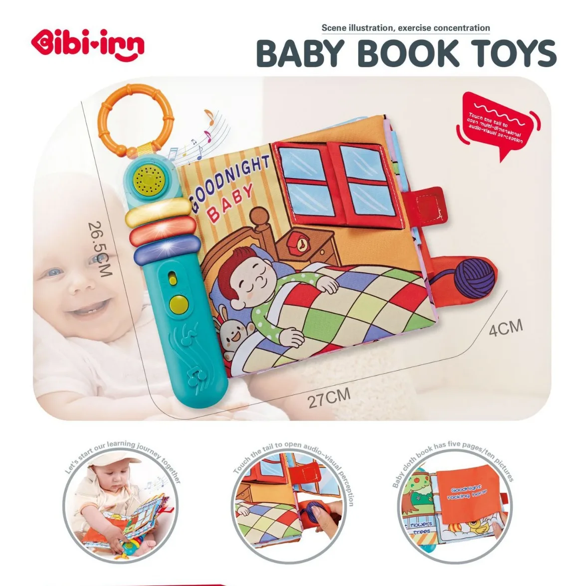 Wholesale New Arrivals Montessori Electronic Cloth Book Early Puzzle Kids Audio Hanging Book Sensory Sound of Music Toys