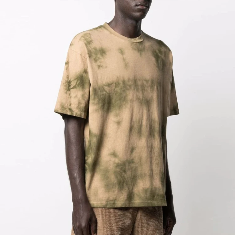 Custom High Quality loose Street Style Tie Dye T Shirt Round Neck Printed Men short sleeve tie dye t shirt