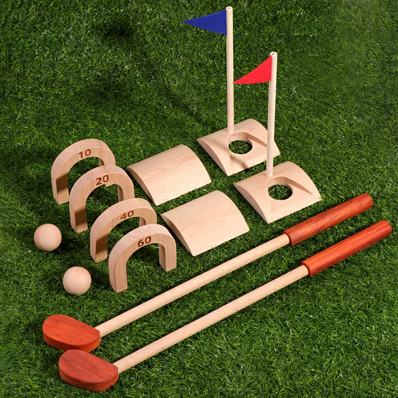 Kids Golf Set Mini Wooden Toddler Golf Set with Storage Bag for Kids Gifts Play Indoor Outdoor Games