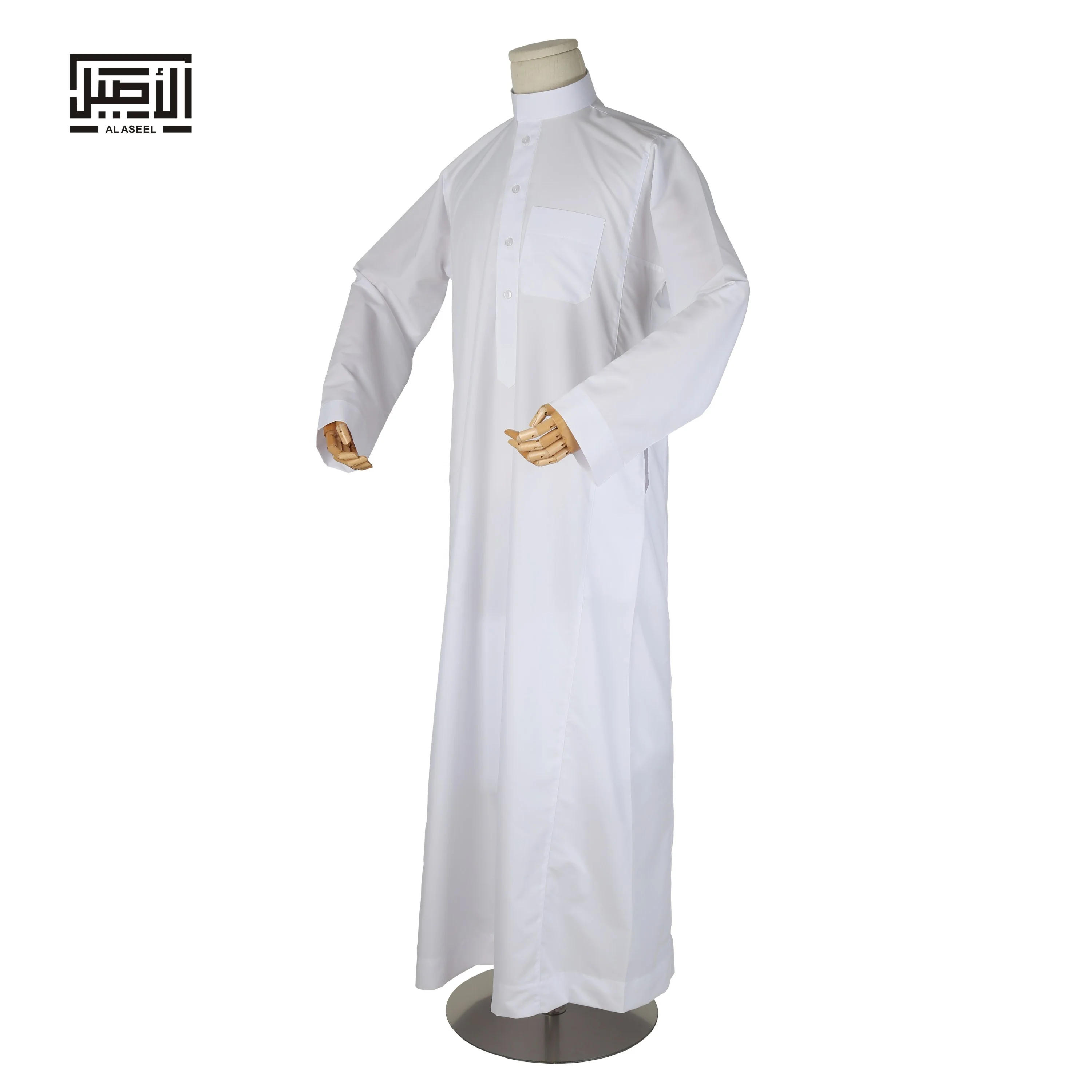 Premier White Alaseel Muslim Man Dress Djellaba Kaftan Jubah Abaya Jalabya Ethnic Arab Jalaba Maxi Qamis Thobe Islamic Clothing