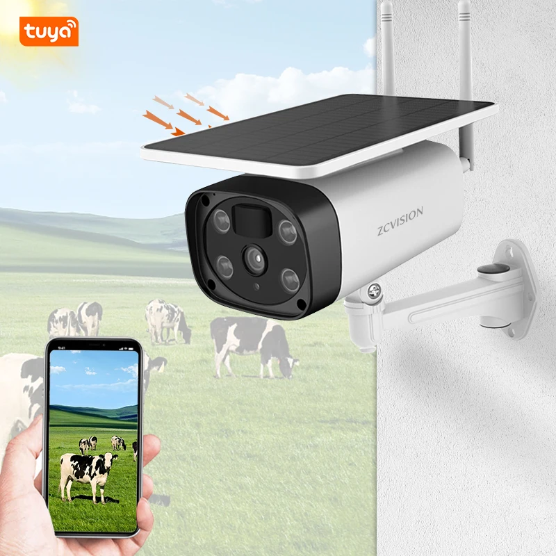 ZCVISION IP66 Waterproof Wireless phone Mobile Remote Control  4G Wifi Solar Camera Street Light With Camera