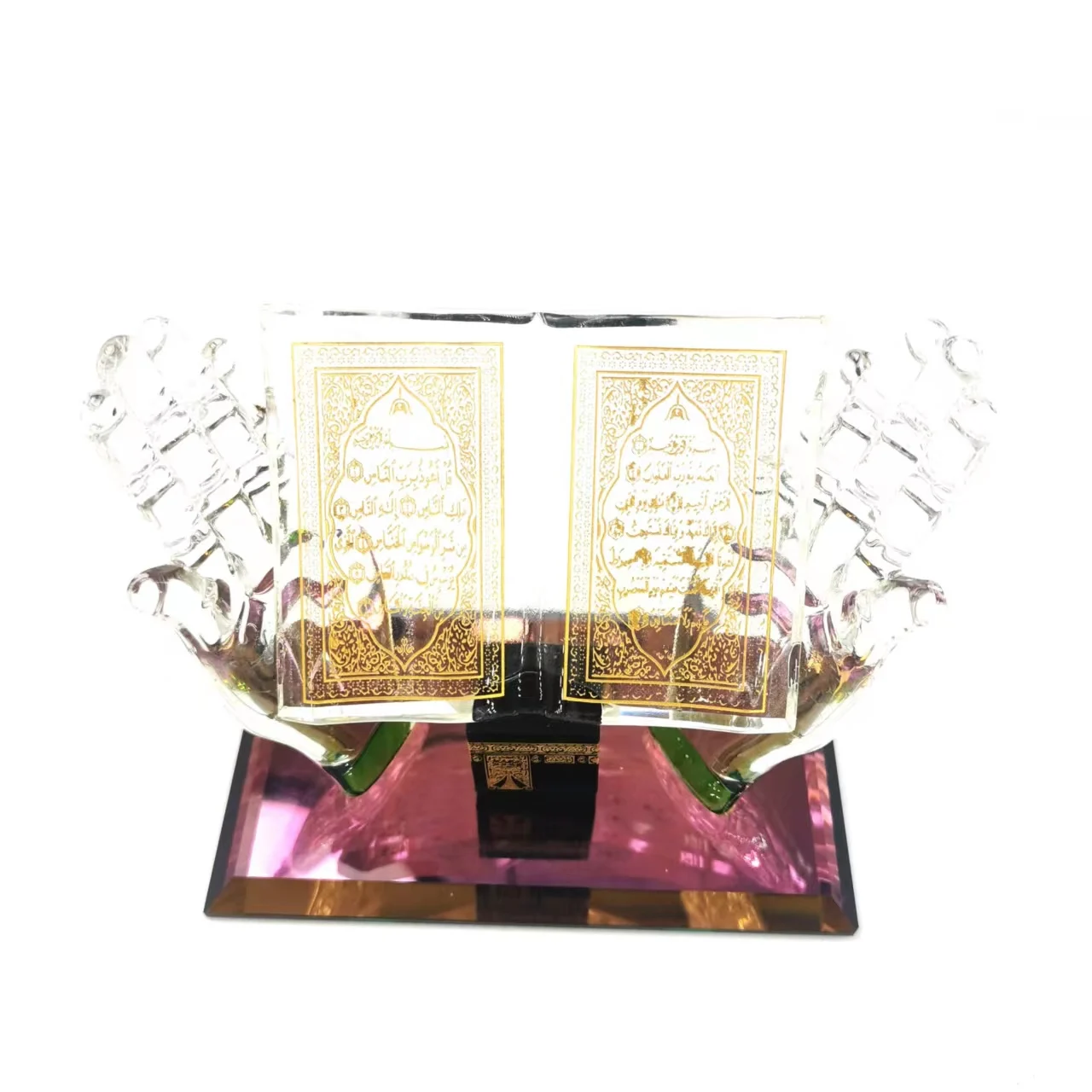 Factory Direct Sale Muslim Crystal Quran Book Decoration Custom logo Islamic souvenir tourist  gifts Crystal  gift