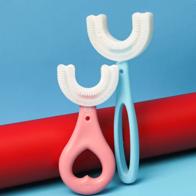 U Shape Silicone Toothbrush Teeth Cleaning Tool Silicone Baby Toothbrush baby Manual Toothbrush