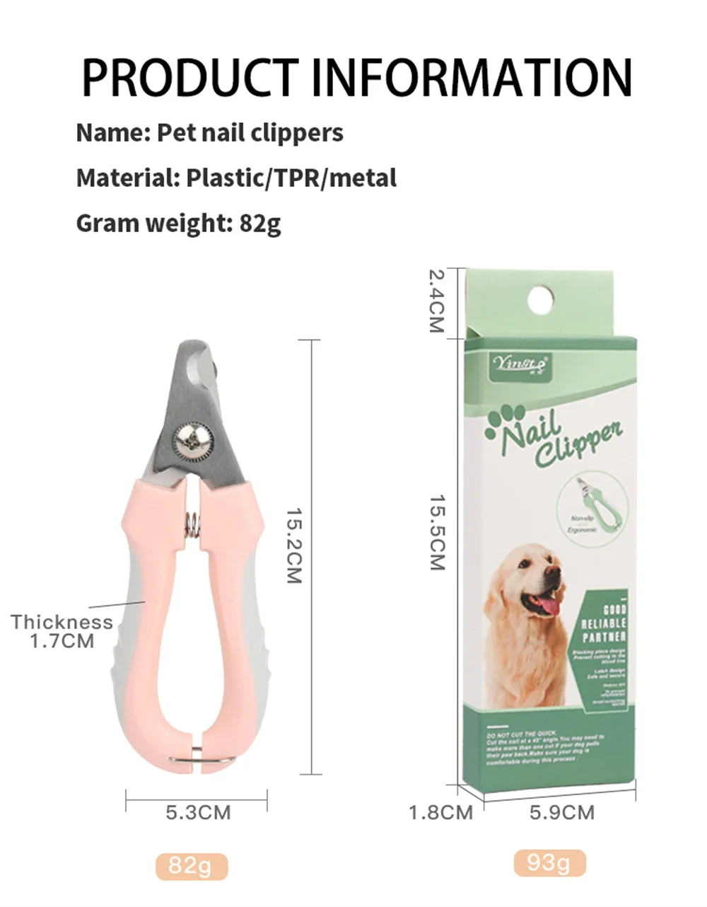 Pet Grooming Tool Pet Nail Scissors Dog Nail Cutter Cat Dog Nail Clipper
