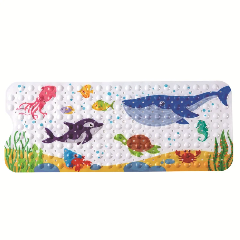 Large Cute Cartoon Nature Animal Print  Non Slip Bath Mat 40*100 cm Machine Washable Baby Kid Shower Bathtub Mat