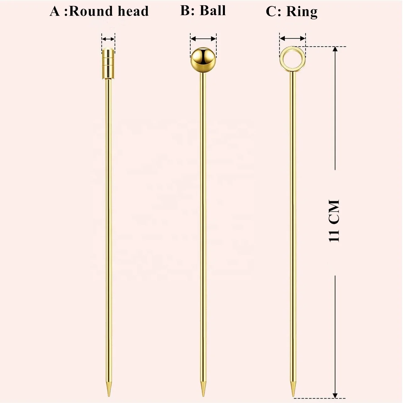 Martini Picks Reusable Metal Martini Olive Skewers Drink Skewers Martini Sticks Stainless Steel Cocktail Picks