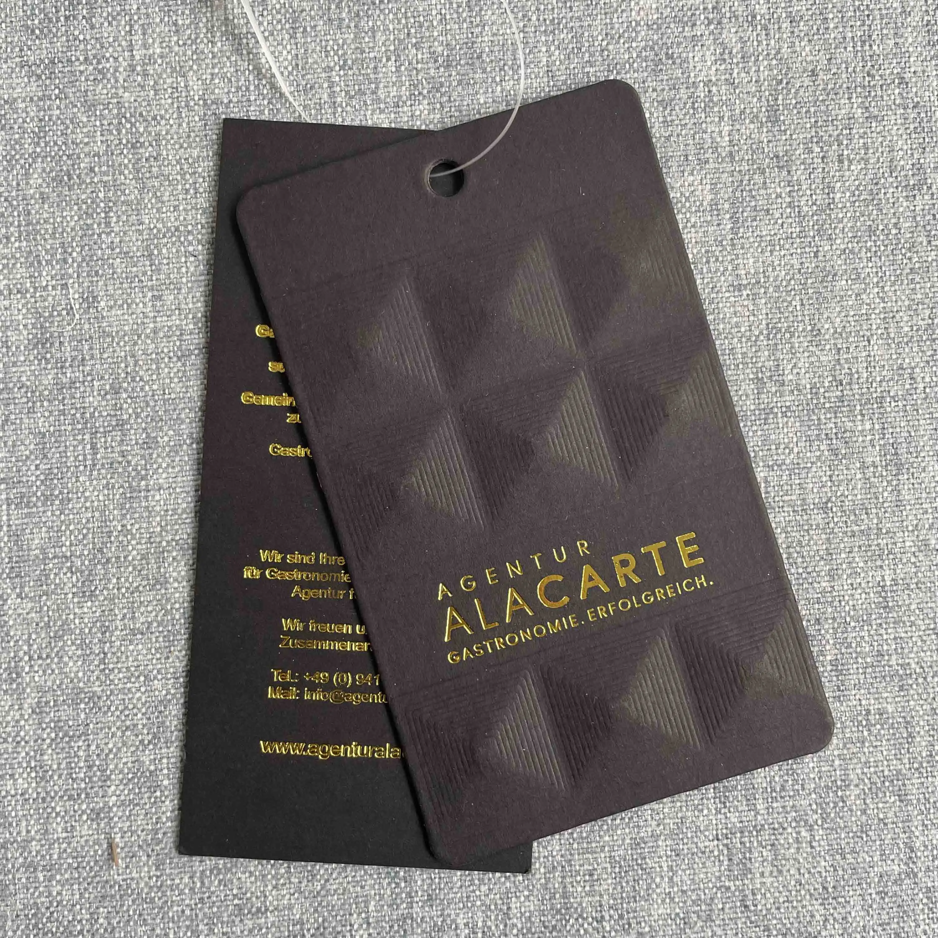 Wholesale Custom Logo Cardboard Paper Tag Garment Accessories Clothing Hangtag Labels with String