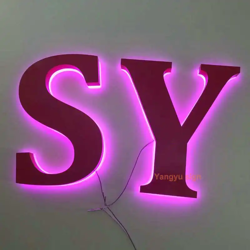 Custom 3D LED sign stainless steel channel letters light glowing shop signage cafe Illuminated lighting Signs