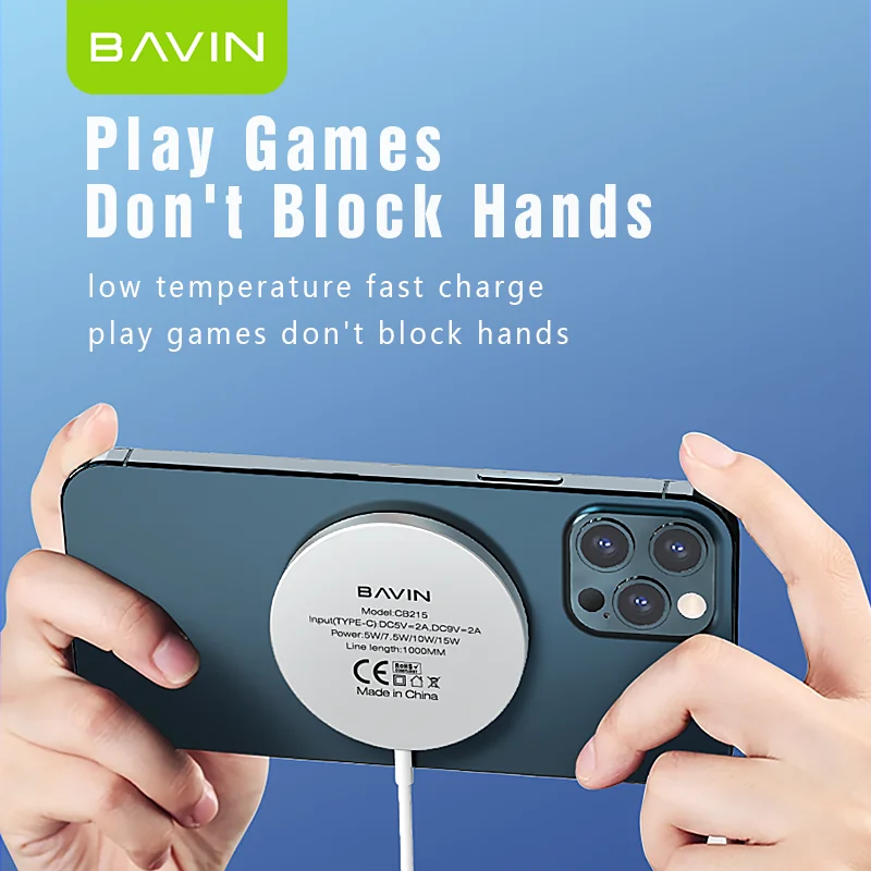 BAVIN CB215 Universal Magnetic Qi 5W 10W Smart Wireless charger wireless magnetic induction charger for iphone