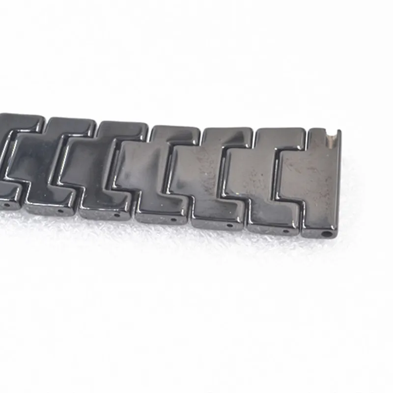 18mm 20mm 22mm fabulous full Ceramic watch  bracelet deluxe black Wristwatch Band with elegant butterfly clasp