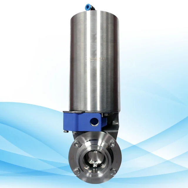 Hygienic Spring-Return Air-Operated Butterfly Valve With NPN Positioner