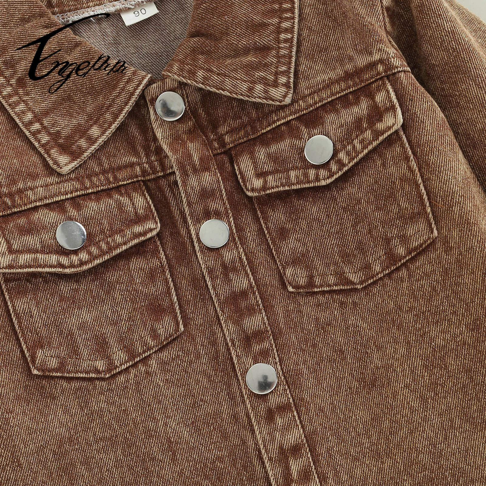 2023 enge newborn clothes wholesale Baby fashion denim unisex jacket Children 2-7 years old handsome cardigan