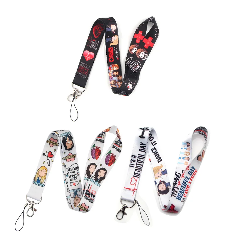 
New Design No MOQ High Quality Nurse Doctor Lanyard for ID Badge Cartoon Mobile Phone Strap Key Chains Neck Lanyard 