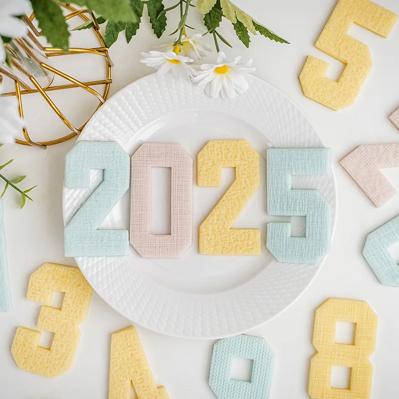 Saffron New Year Numbers Anniversary Birthday best price alphabet number cookie press small numbers plastic cookie cutters