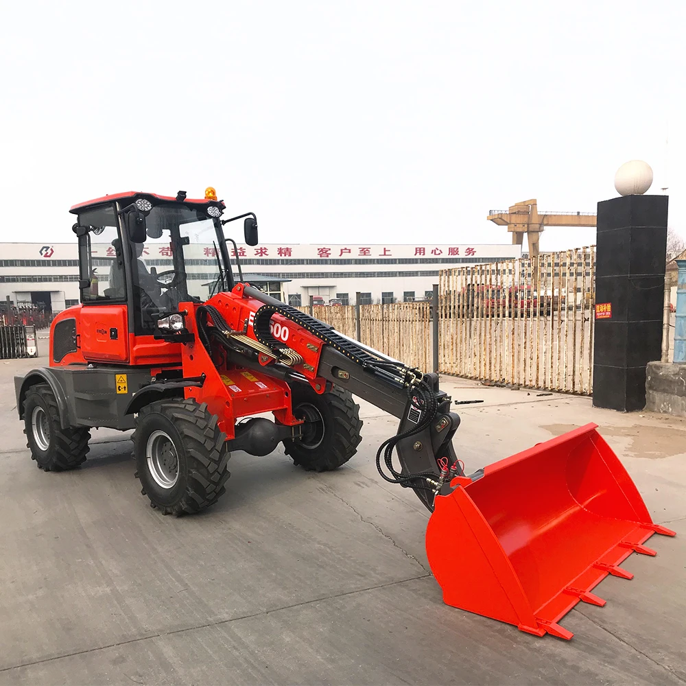 Everun ER1500 1.5Ton telehandler with pallet forks Hydraulic front end small diesel Compact telescopic Mini Wheel Loader