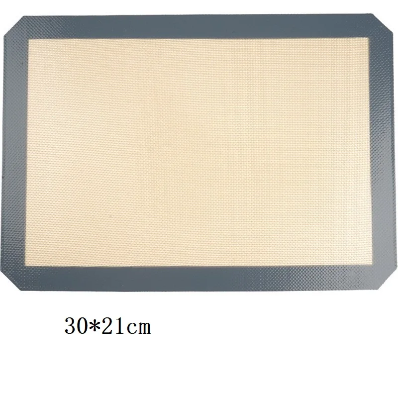 Yellow bottom grey edge glass fiber food grade oven baking tray mat baking kneading mat baking