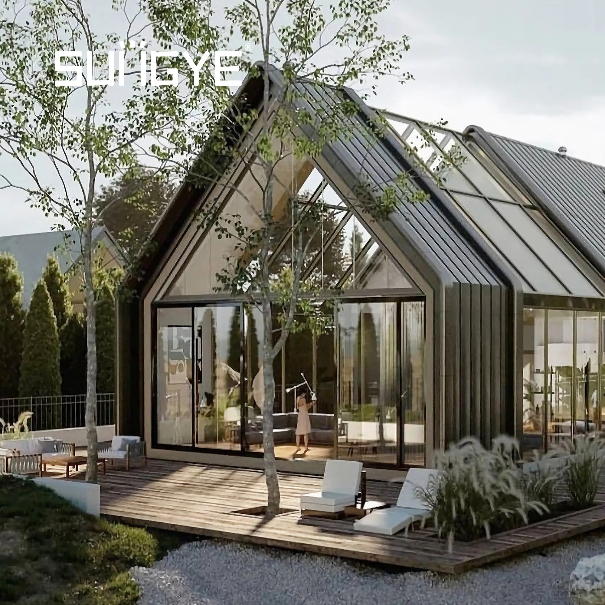 SUNGYE дешевый сборный стальной конструкционный контейнерный дом Sunroom стеклянный