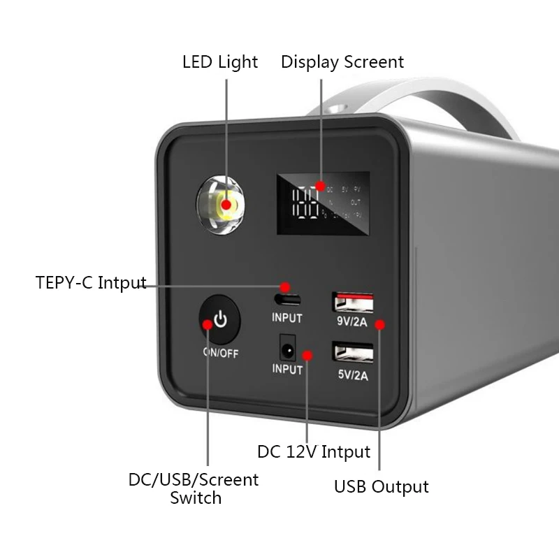 Outdoor Power Supply 200W Portable Power Bank AC DC 22800mAh USB Power Station for Travel Laptop Car