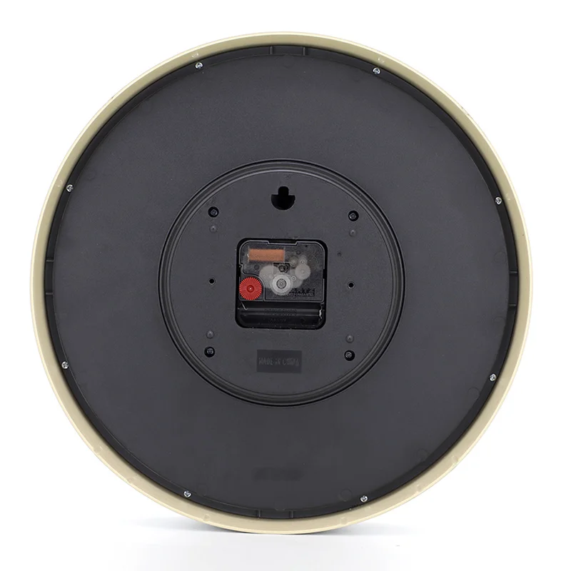 2023 modern fashion custom design analog quartz  Imitative wooden cheap plastic wall clock home decor