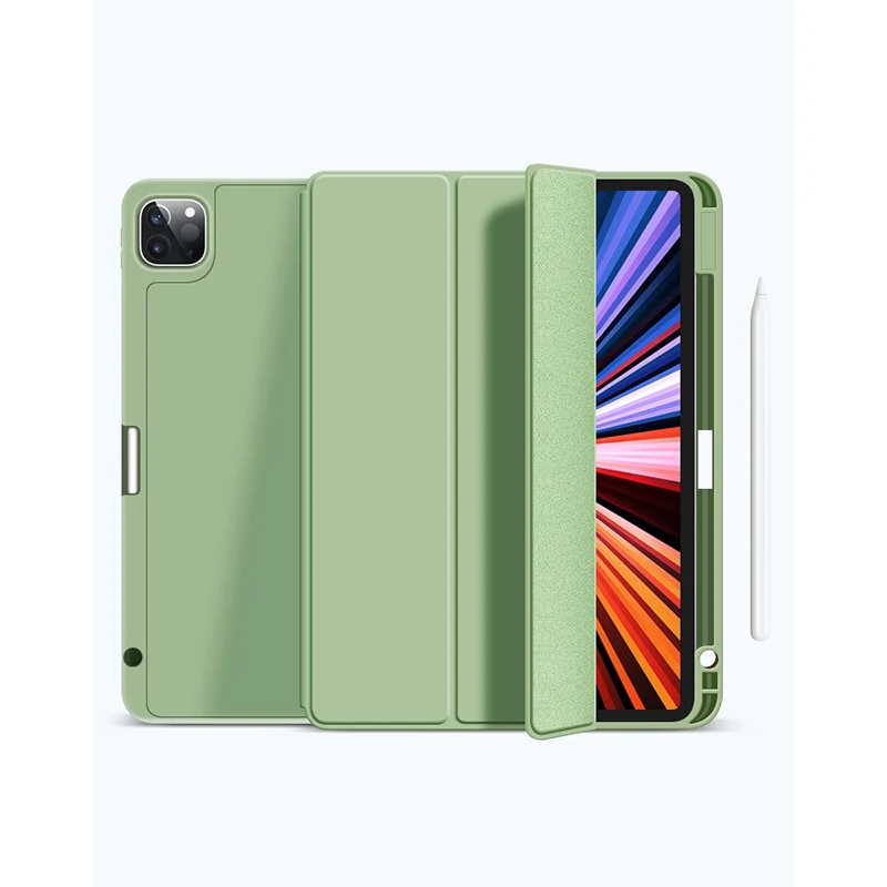 Tri-Fold Soft Silicone Case For iPad 10th 2022 PU Leather Shockproof Smart Cover Tablet Case with Stand Holder Pen Slot