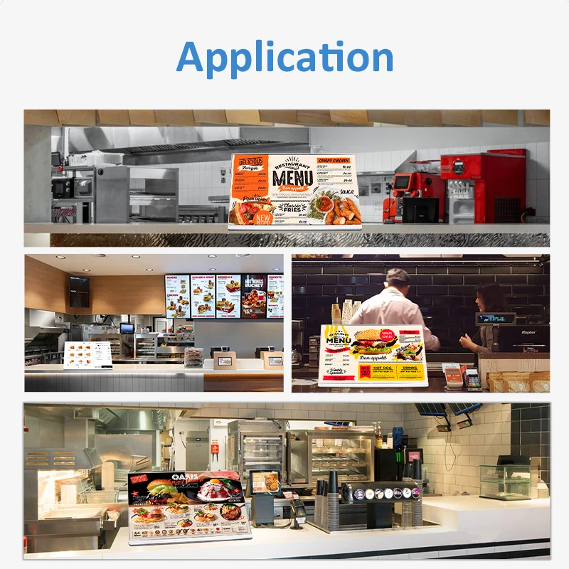 Plug and play / software cms 23.8 inch cafe kfc fastfood android 10 advertising desktop digital menu boards for restaurants