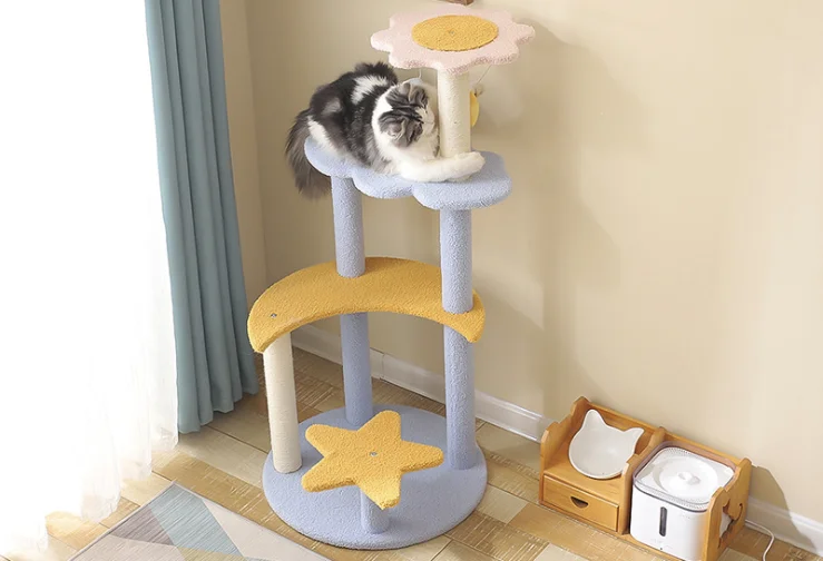 UT-1 2023 Hot sale multi-level large flower cat tree modern luxury toy bed cat tree tower