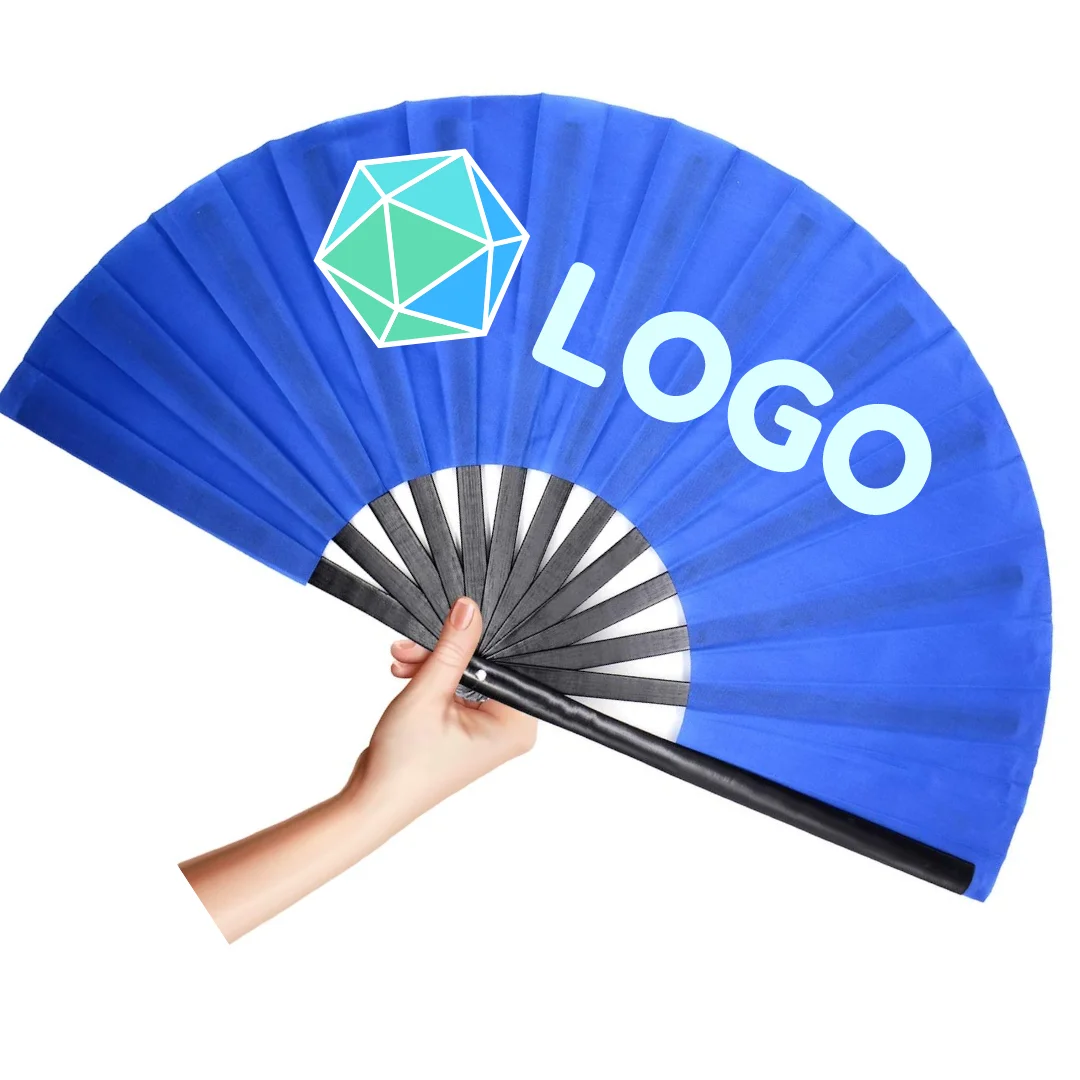 Chinese Traditional Style Kung Fu Fan Bamboo Fan Large Rave Handheld Fan