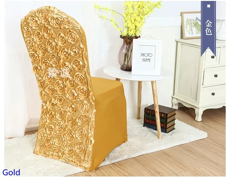 Embroidered Spandex Wedding Chair Covers Stretch Banquet Slipcover for Arm Chairs Plain Style for Events Decoration