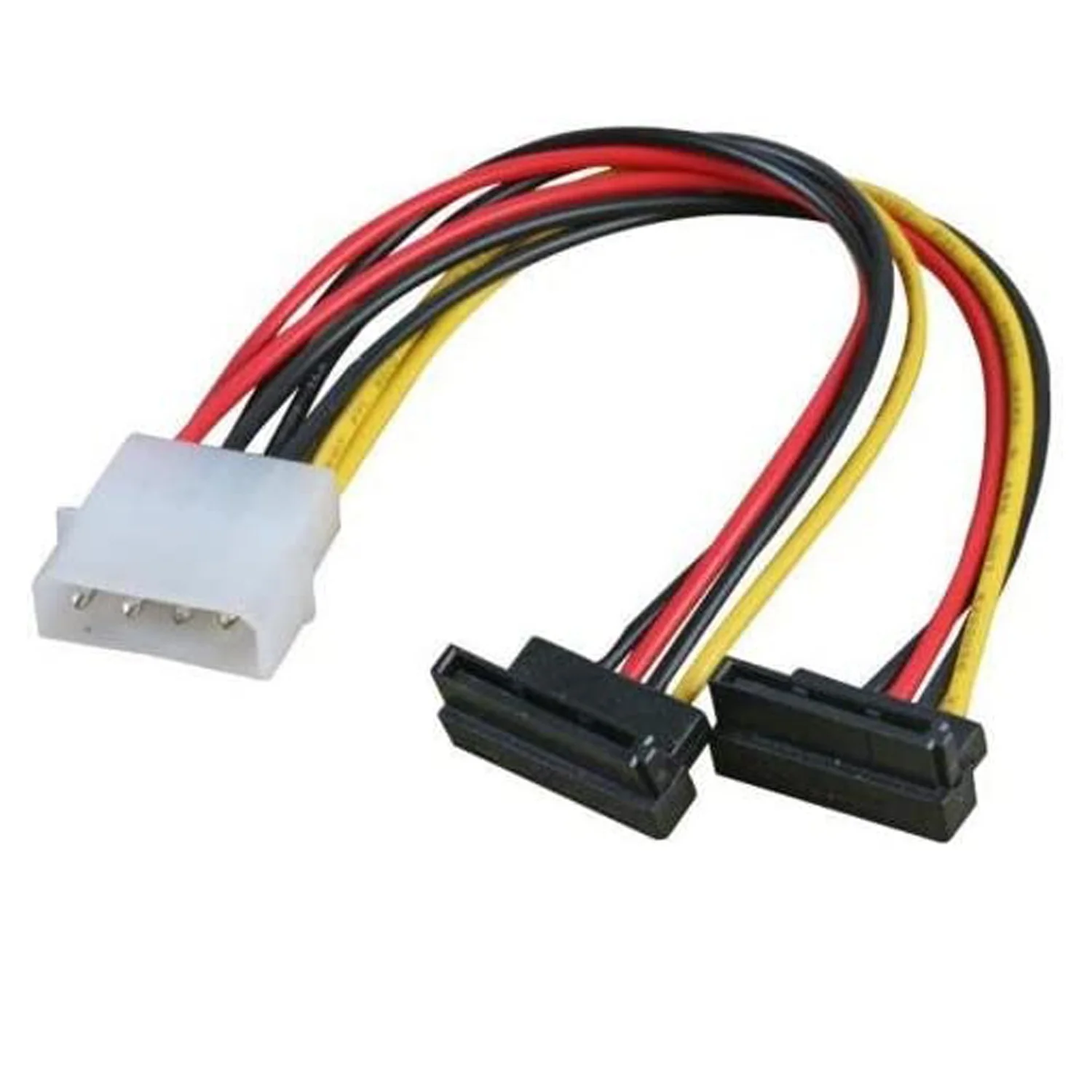 Двойной правый угловой адаптер питания SATA Y-образный разветвитель к соединительному кабелю MOLEX двойной SATA