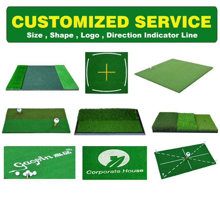 Professional 3d Golf Mat  Embroidered Golf Practice Mat Driving Range Golf Hitting Mat With Anti-Slip Bottom For Indoor Outdoor