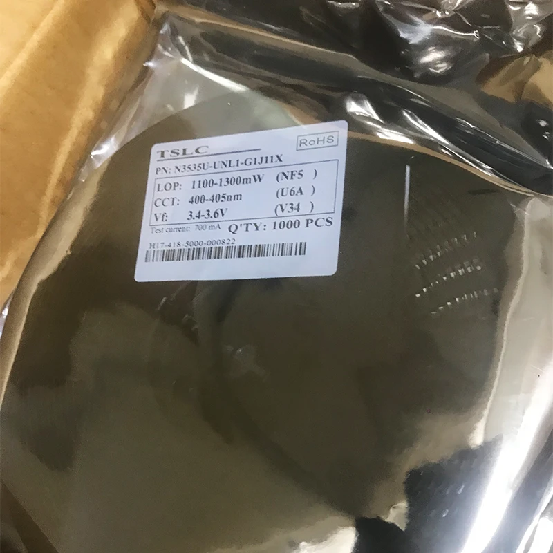 TSLC N3535U-UNx1 Series 365nm-420nm High-Power 3W 3535 UV Led Chips 125/55 Degree Viewing Angle Lighting Curing General