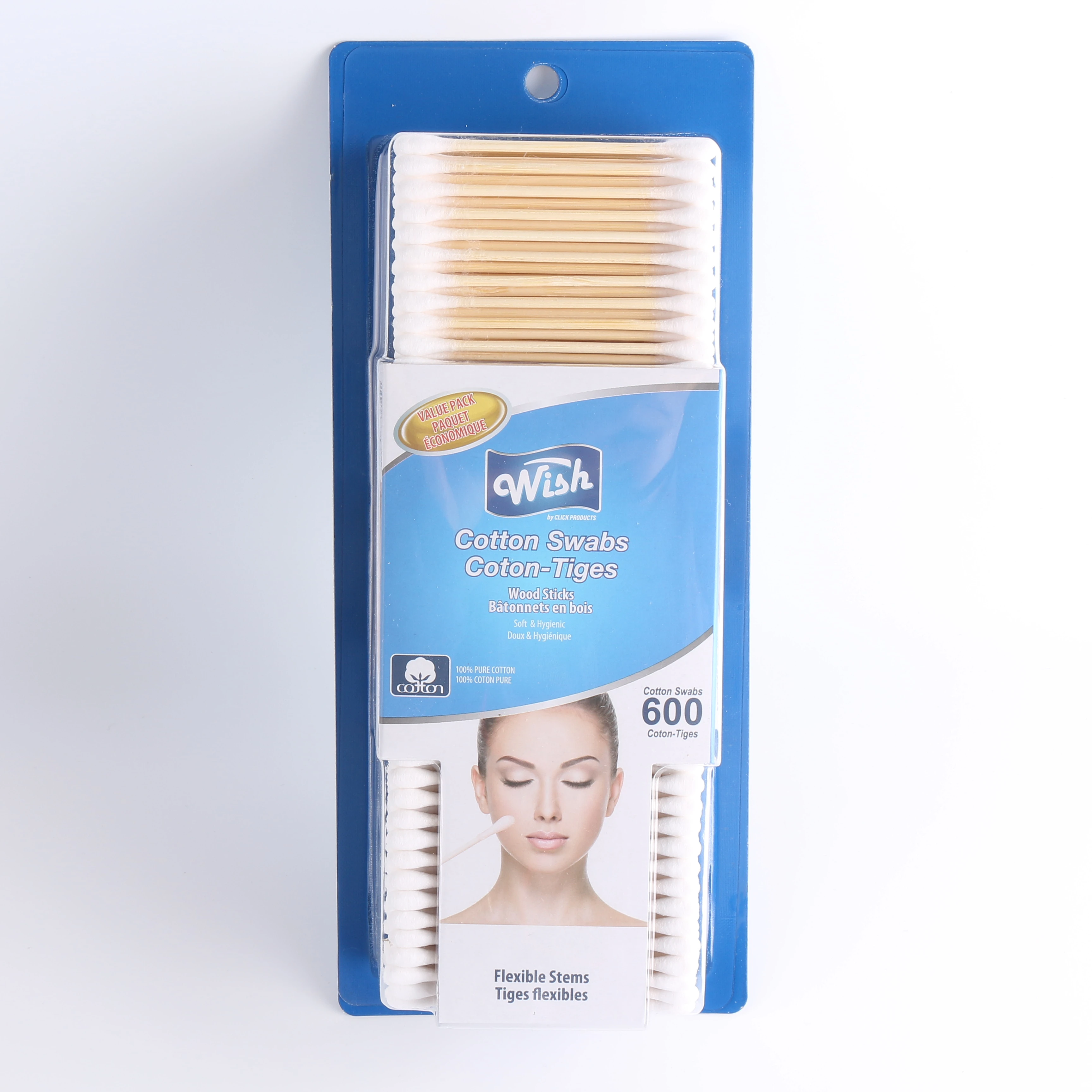 Оптовая Продажа с фабрики высококачественные деревянные палочки из чистого хлопка двойным наконечником 600 шт. бамбуковые ватные в открытке