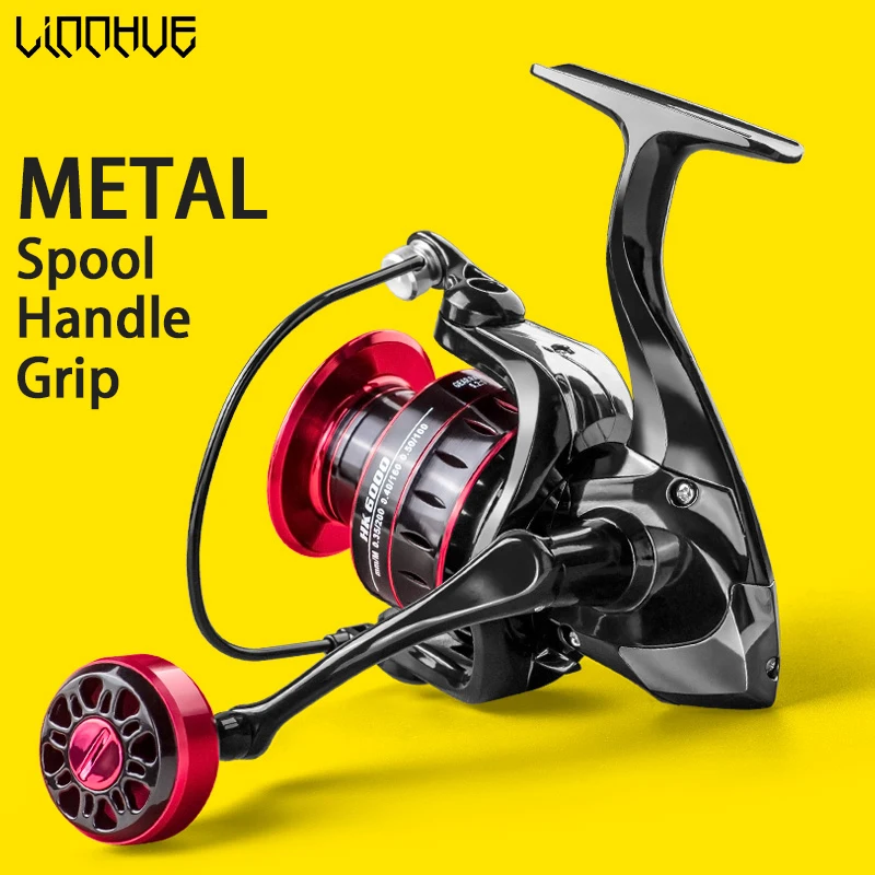 LINNHUE Wholesale Spinning Reel HK500800 1000-7000 EVA/Metal Ball Grip Carp Reel Fishing Pesca Saltwater Fresh Sea Fishing Reel