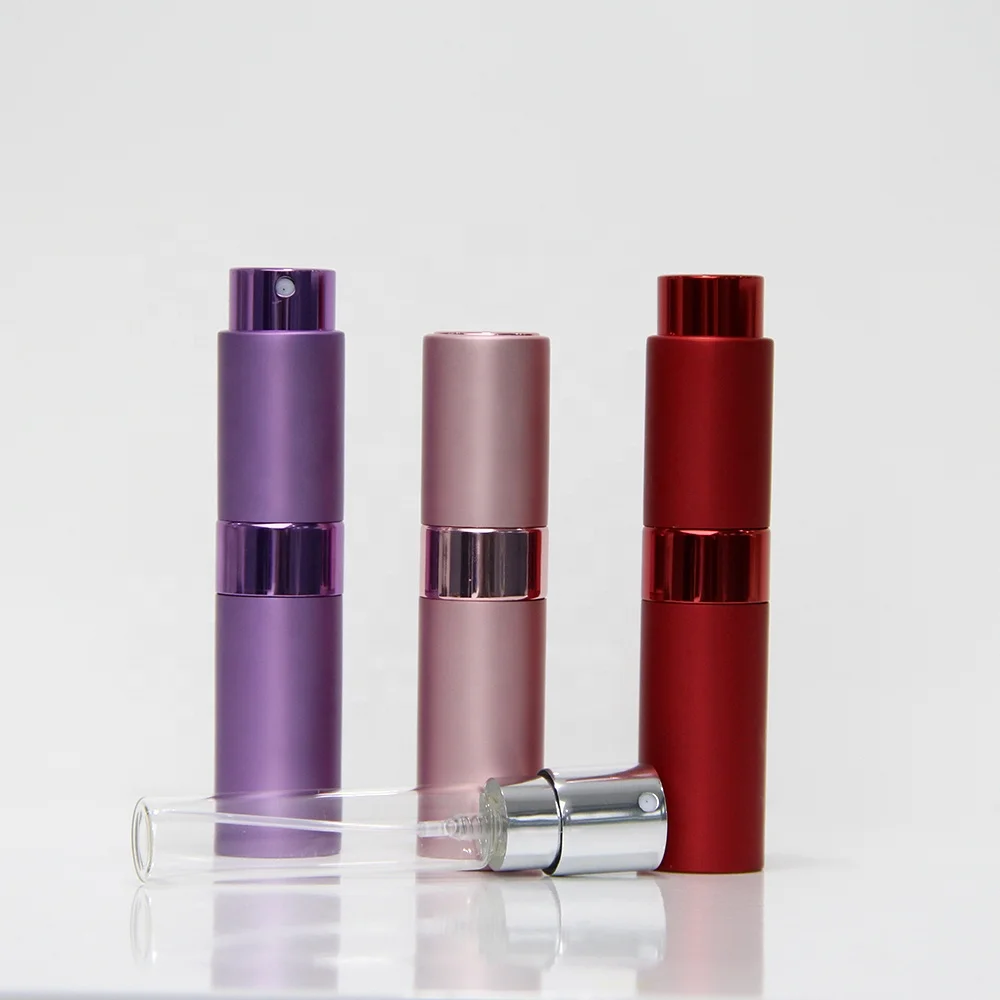 luxury 8ml black oxidation aluminum perfume atomizers