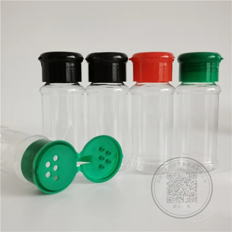 PET Plastic Salt and Pepper Spice Seasoning Bottle with Flip Lid