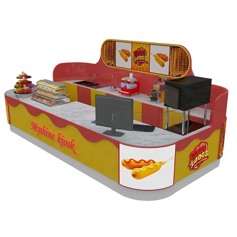 Customized Factory Sale Hotdog Kiosk Fast Food Kiosk Food Kiosk For Knackwurst / Bacon
